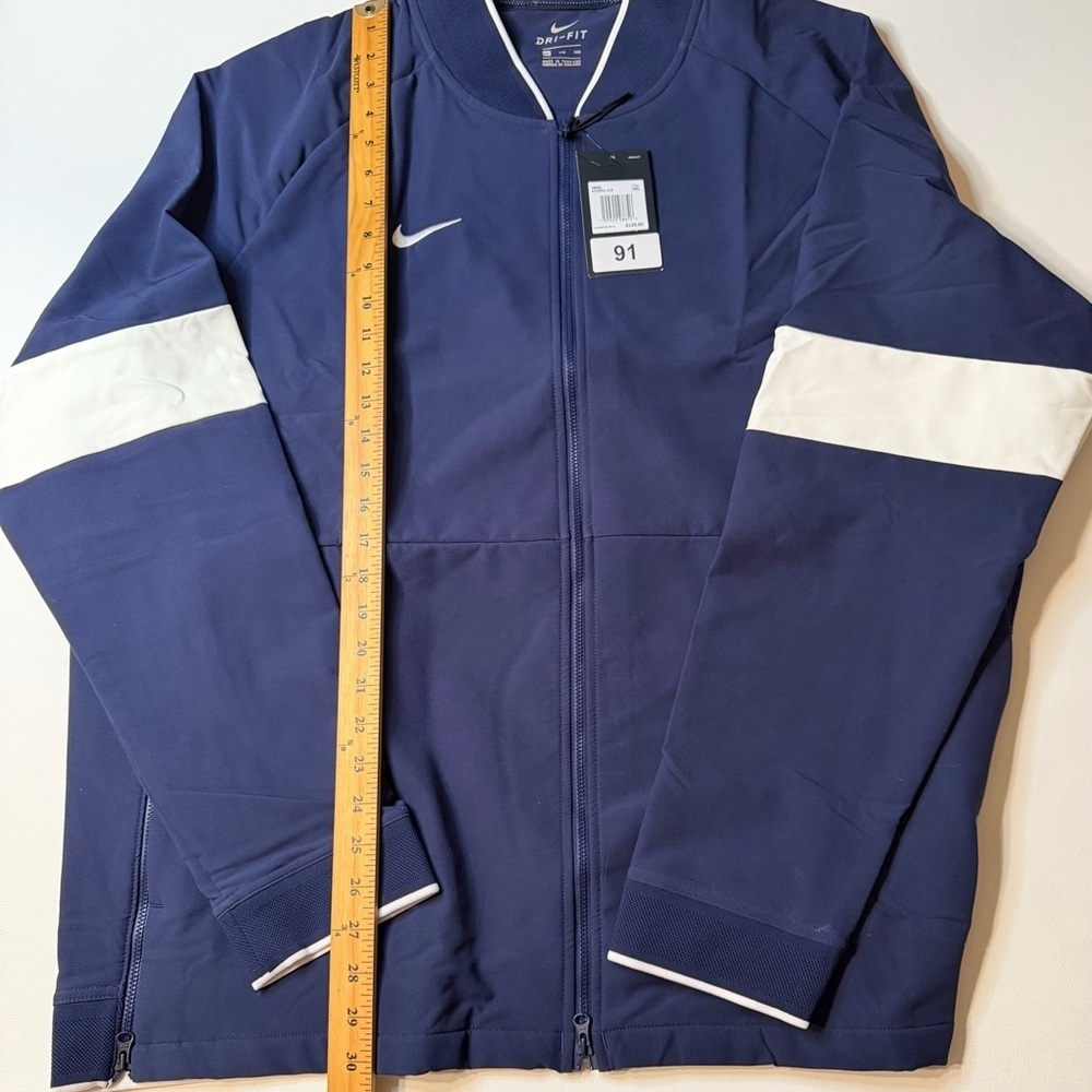 NWT Nike Men's Navy and White Football Baseball Windbreaker 2XL Therma Dri-Fit - Picture 2 of 10